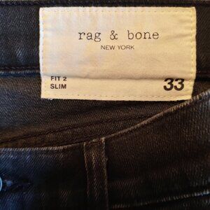 Rag & Bone Fit 2 Slim Men’s Jeans 33 Black Charcoal Wash